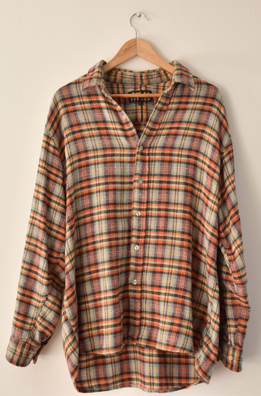 Chemise à carreaux orange