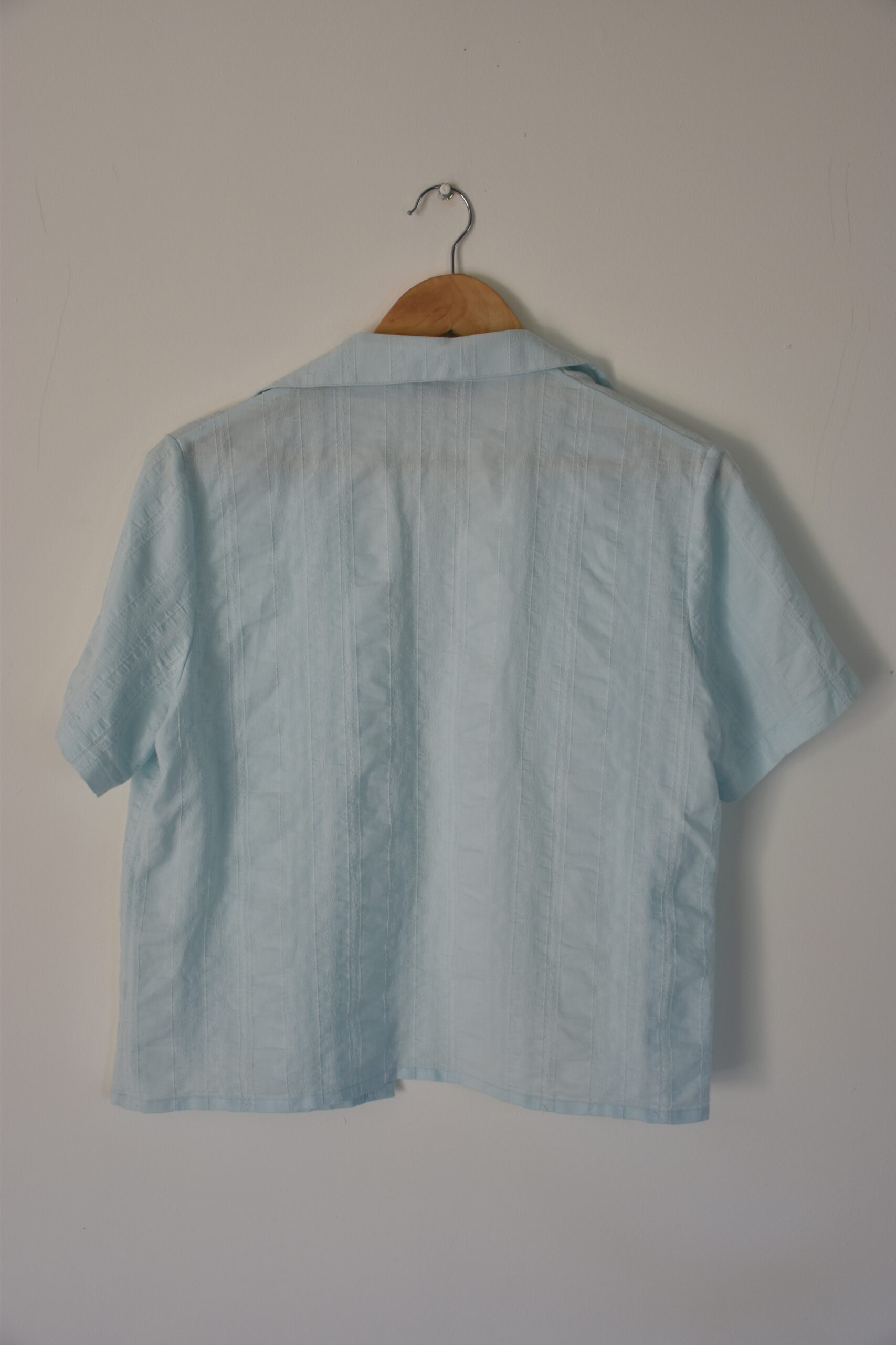 Chemise bleue ciel à motifs brodés