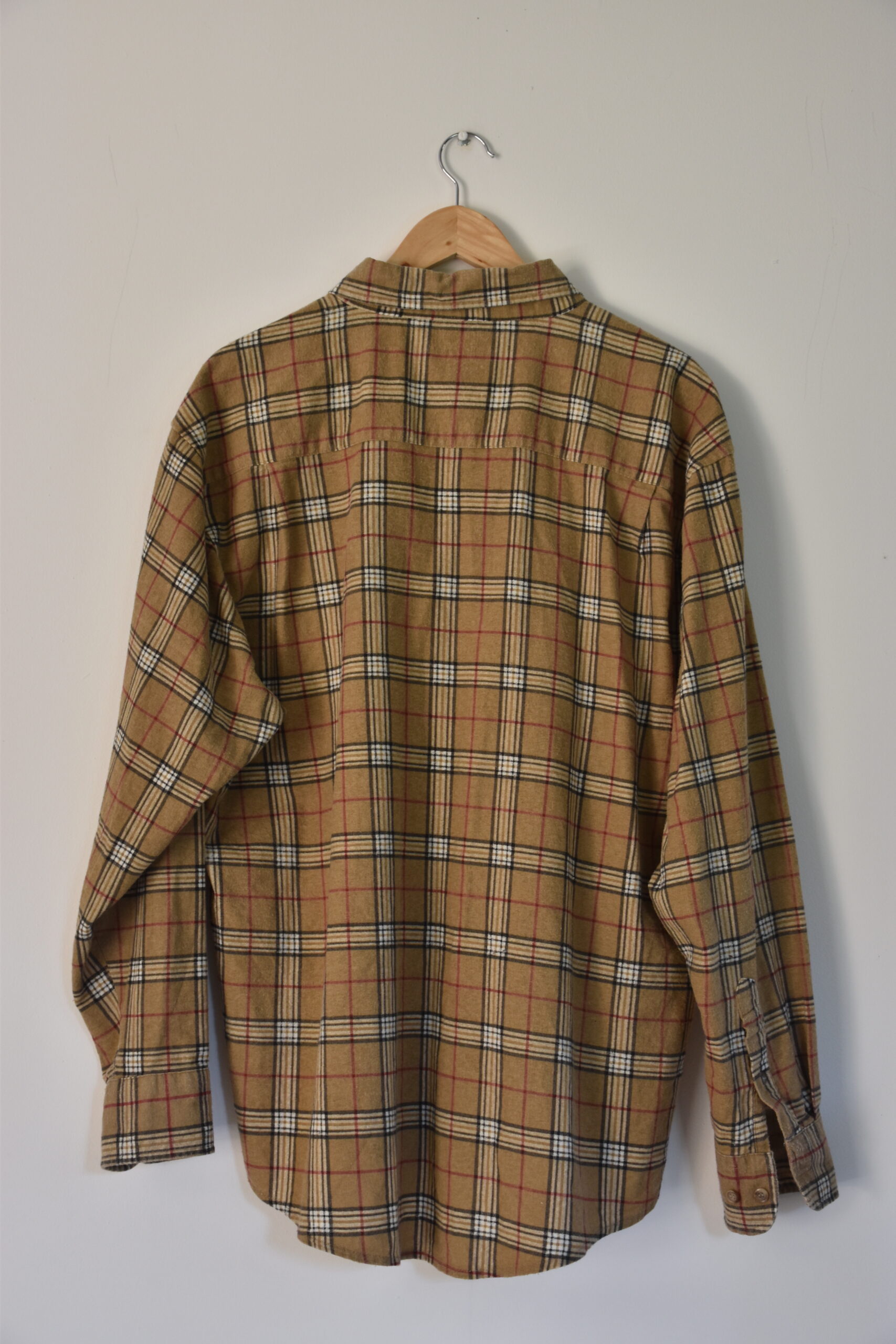 Chemise camel à carreaux