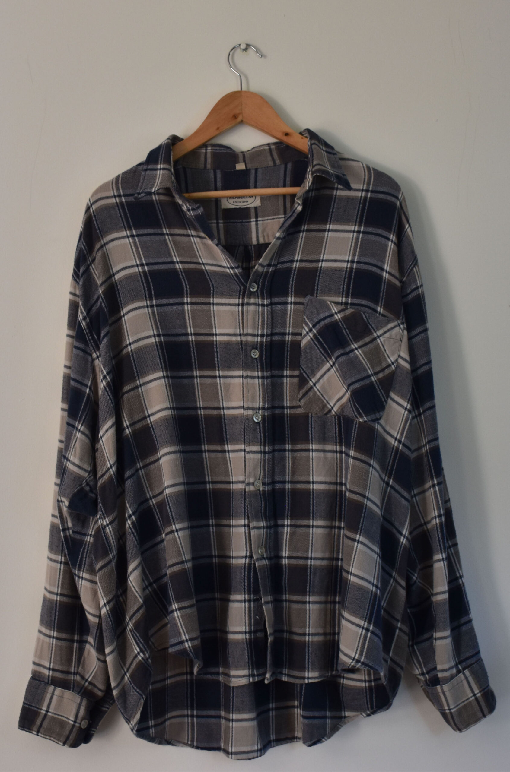 Chemise bleue à carreaux
