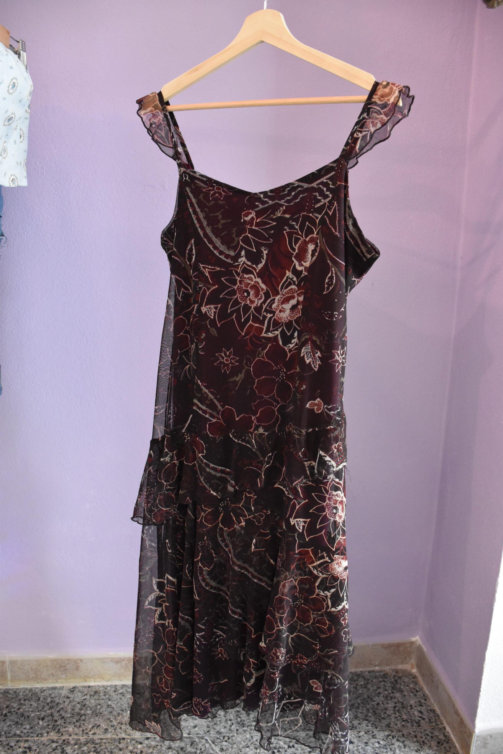 Robe longue violette